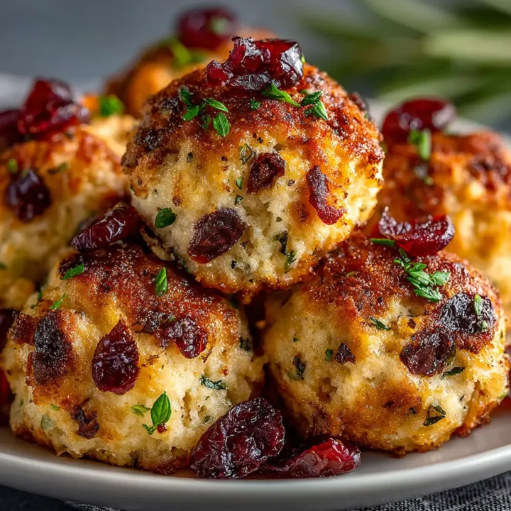 Festive Cranberry Turkey Stuffing Balls