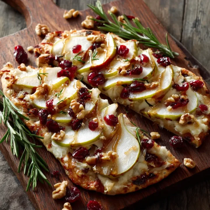Pear & Brie Cranberry Flatbread