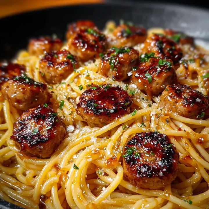 Sticky Honey Garlic Sausage Pasta Recipe