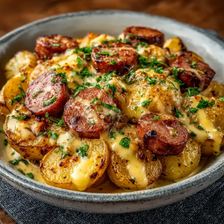 Cheesy Ranch Potatoes and Smoked Sausage