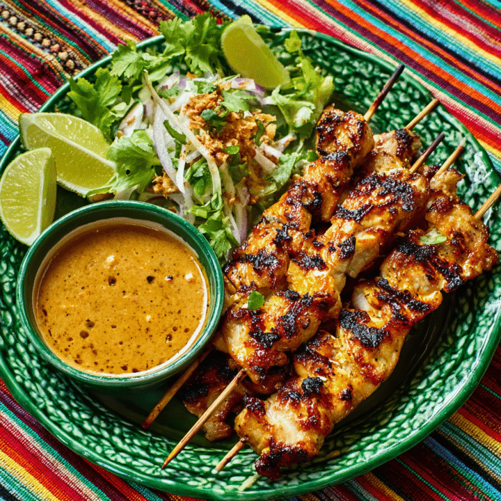 Indonesian Chicken Satay with Peanut Sauce