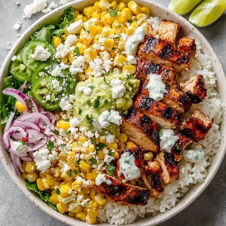 Street Corn Chicken Rice Bowl