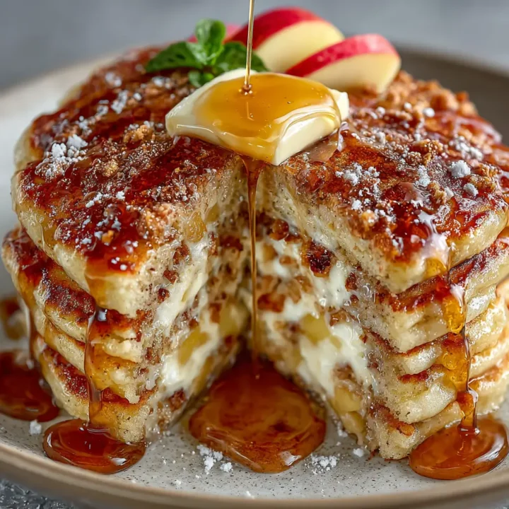 Apple Pie Pancakes with Vanilla Maple Syrup