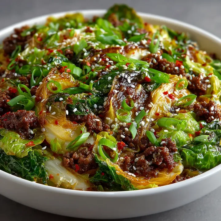 Asian-Inspired Beef & Cabbage Skillet