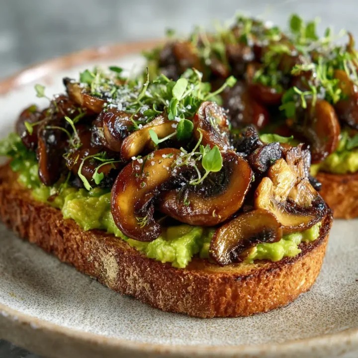 Avocado Garlicky Mushroom Toast