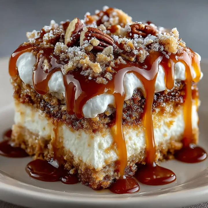 Creamy Pecan Pie Lasagna with Graham Cracker Crust
