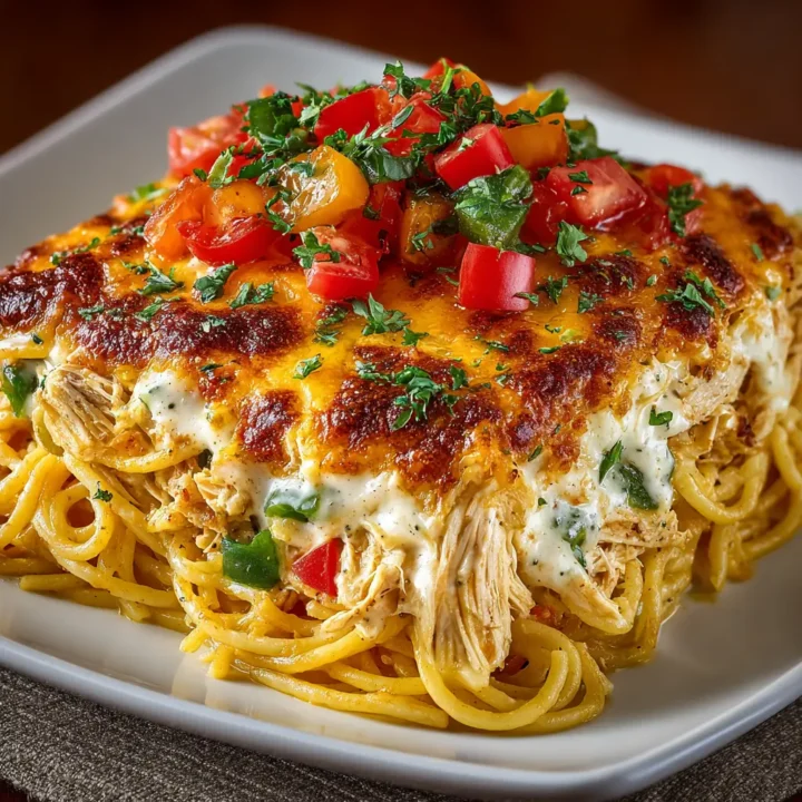 Irresistible Spicy Southern Chicken Spaghetti Casserole