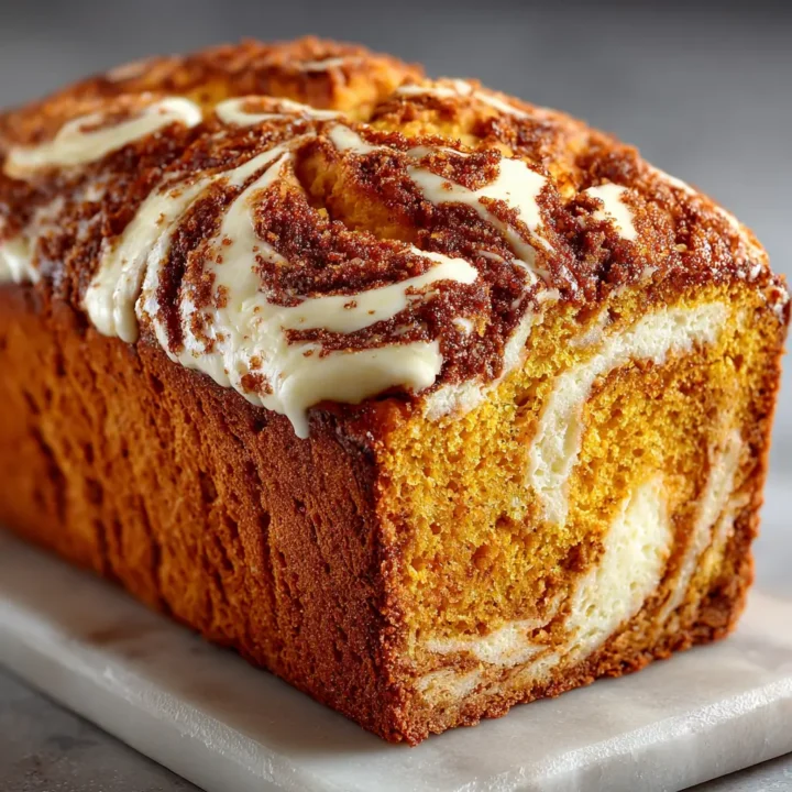Pumpkin Bread with Cream Cheese Swirl