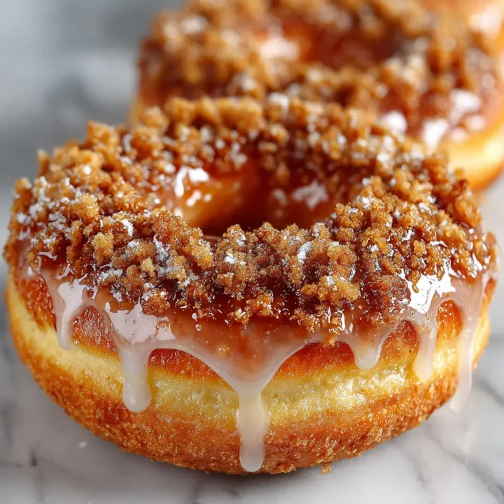 Pumpkin Glazed Donuts with Crumb Topping