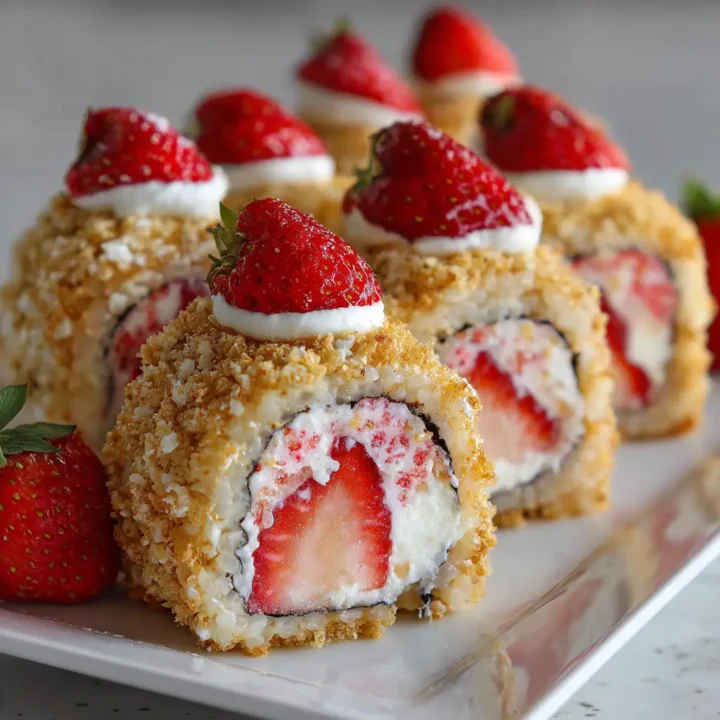 Strawberry Shortcake Cheesecake Sushi Rolls