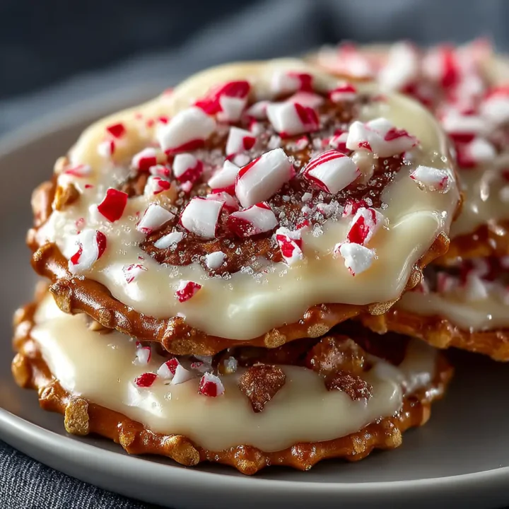 White Chocolate Peppermint Pretzel Crisps