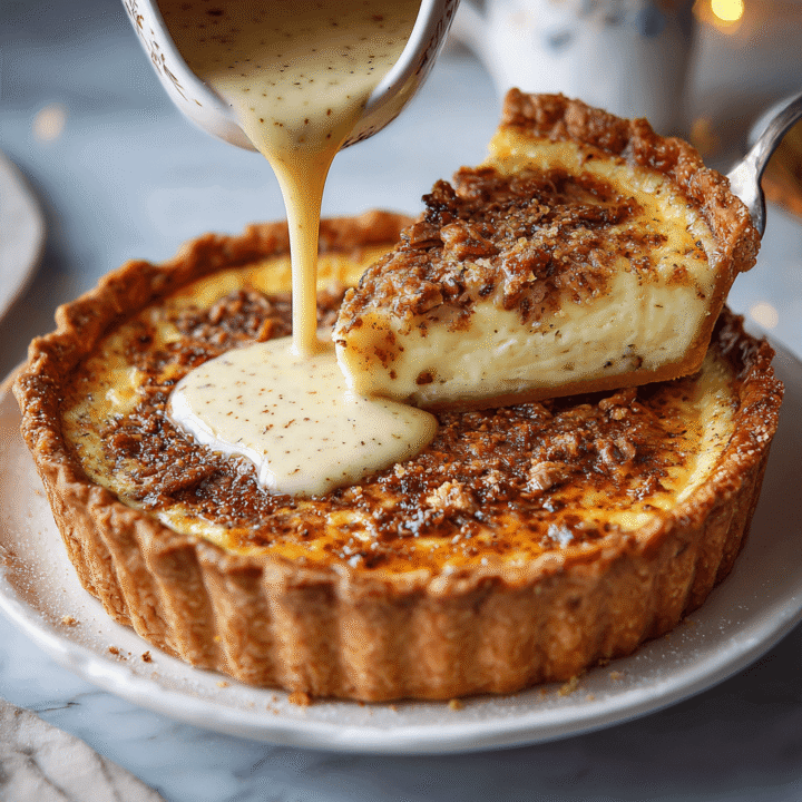 Custard Pie with Praline Sauce Recipe