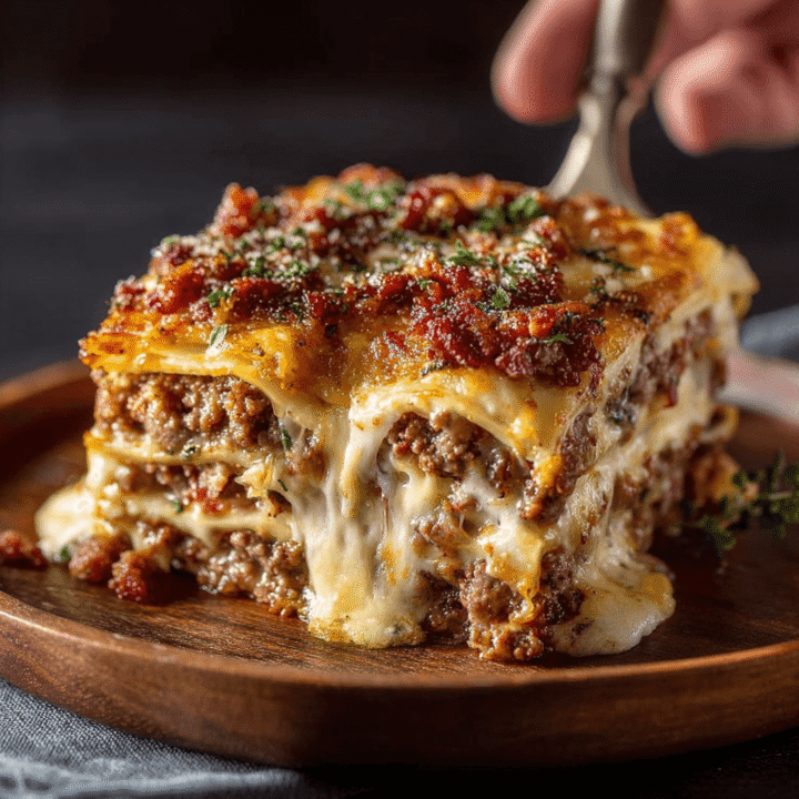 Parmesan Garlic Bacon Cheeseburger Lasagna Recipe