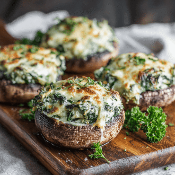 Spinach & Cheese Stuffed Portobello Mushrooms Recipe