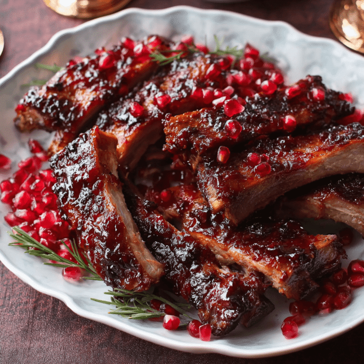 Pomegranate-Glazed Christmas Ribs Recipe