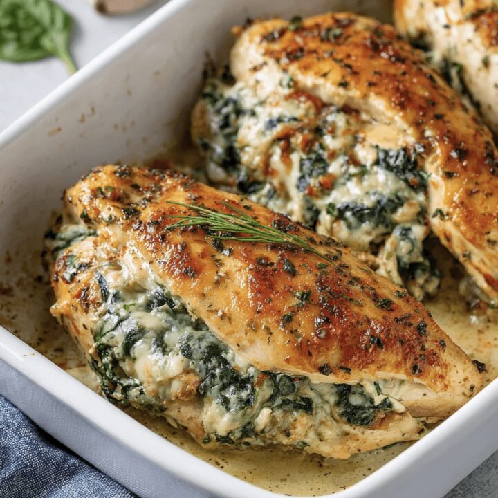 Baked Stuffed Chicken Breasts with Spinach and Cheese Recipe
