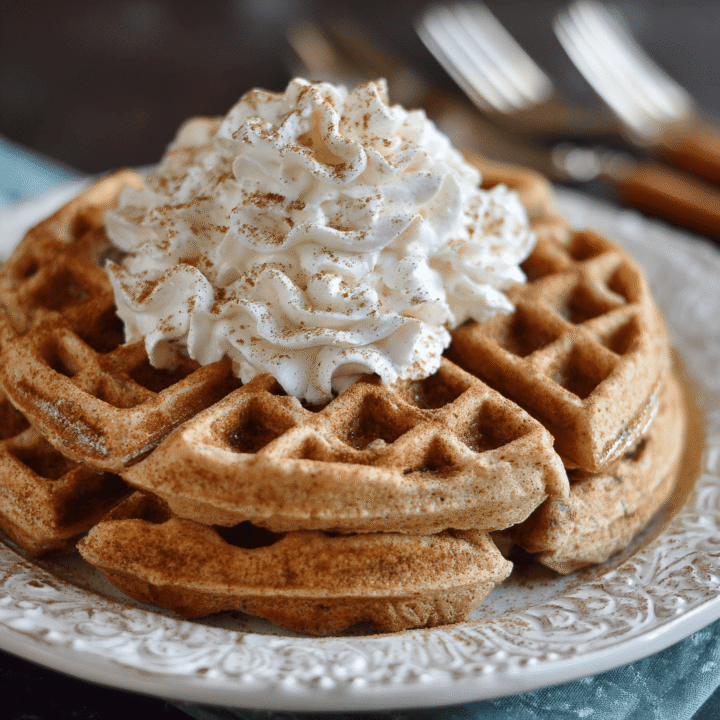 Cinnamon Waffles with Cinnamon Whipped Cream Recipe