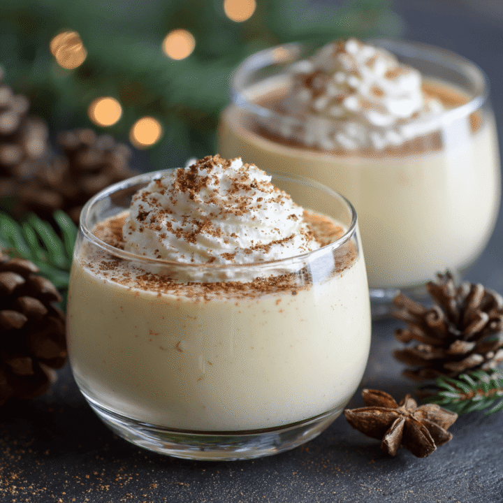 Eggnog Panna Cotta with Nutmeg Whipped Cream Recipe