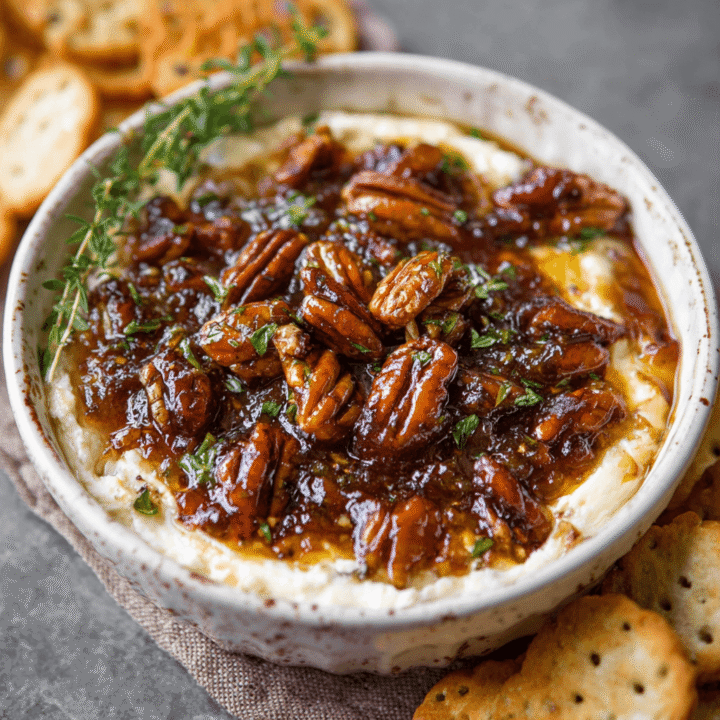 Baked Feta Dip with Fig Jam and Pecans Recipe