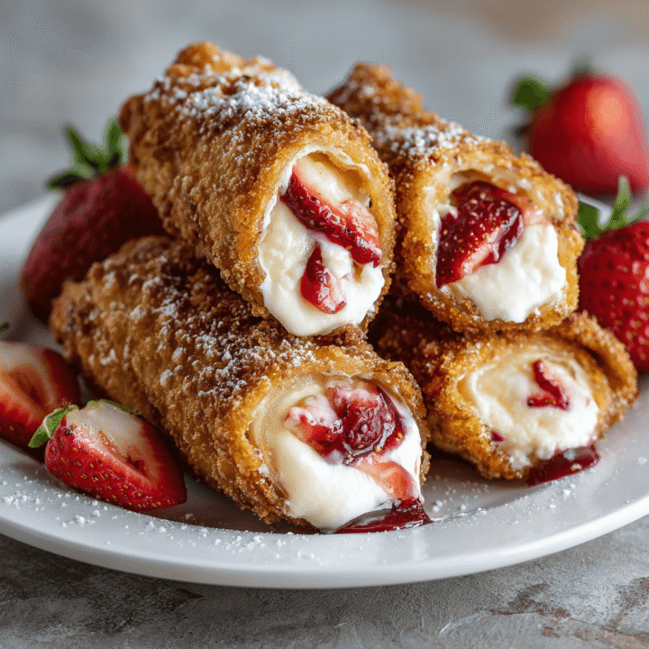 Strawberry Cheesecake Stuffed Egg Rolls Recipe