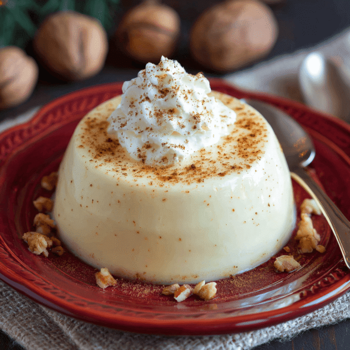 Eggnog Panna Cotta with Nutmeg Whipped Cream Recipe