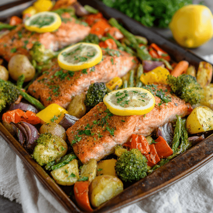 Salmon and Veggie Sheet Pan Dinner Recipe
