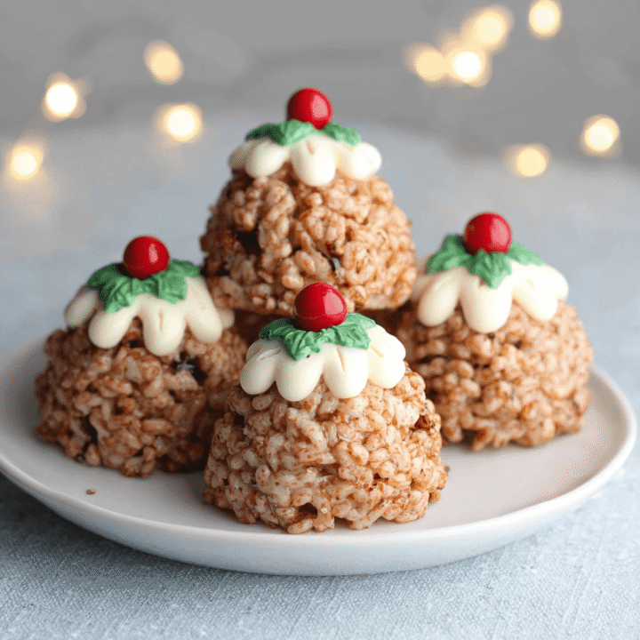No-Bake Rice Krispie Christmas Puddings Recipe