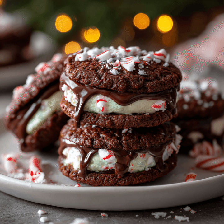 Chocolate Peppermint Sandwich Cookies Recipe