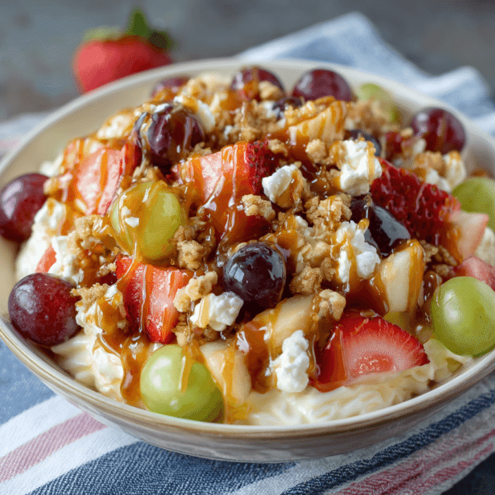Caramel Crunch Cheesecake Fruit Salad Recipe