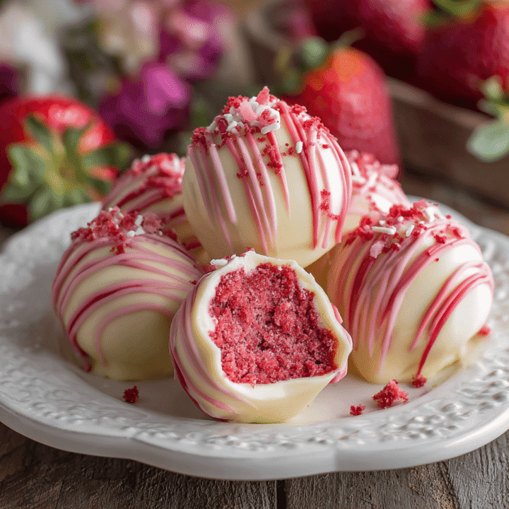 Strawberry Velvet Cheesecake Truffles Recipe
