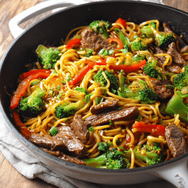 Ginger Beef & Broccoli Noodle Stir Fry Recipe