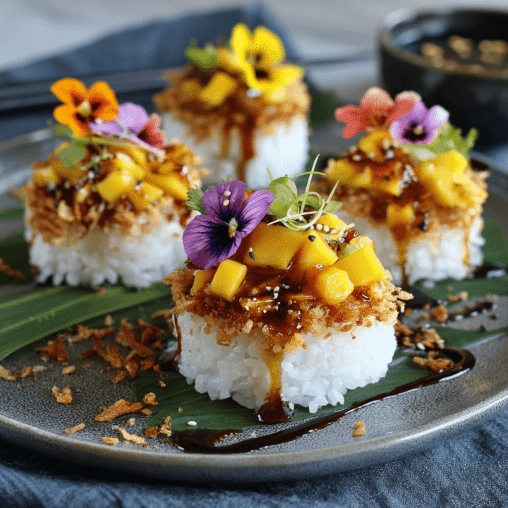 Swicy Mango Crispy Rice Sushi Recipe