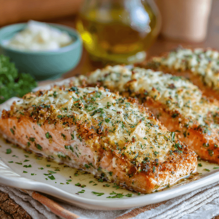 Garlic Parmesan Crusted Salmon Recipe