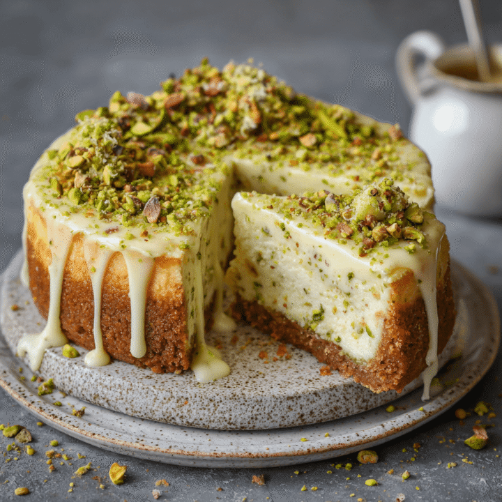 Heavenly Pistachio White Chocolate Cheesecake Recipe