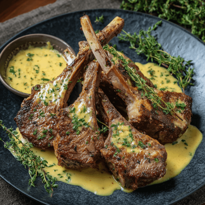 Lamb Chops with Mustard Thyme Sauce Recipe