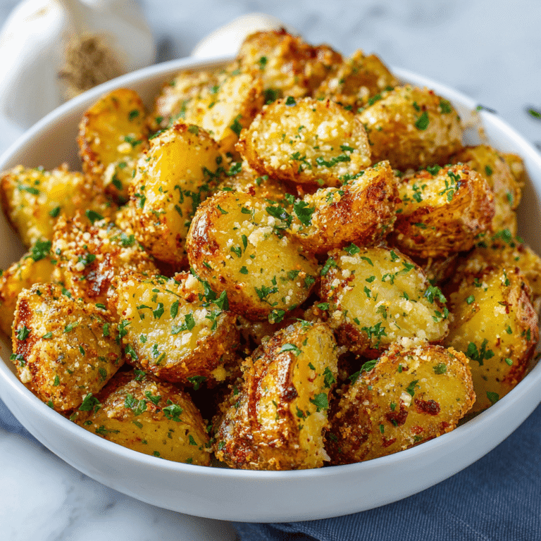 Crispy Cheesy Garlic Roasted Potatoes