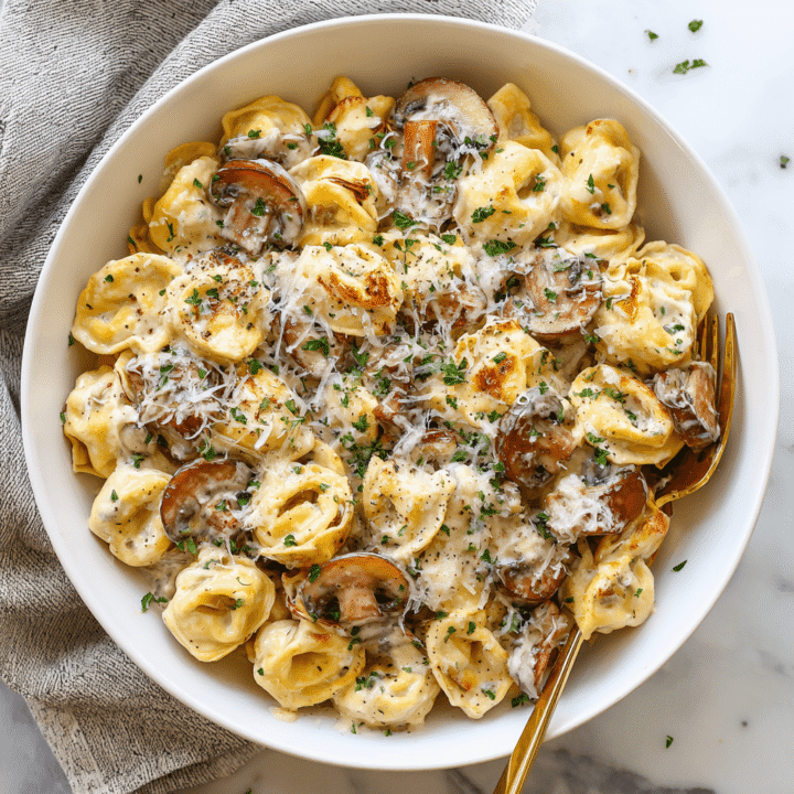 Creamy Mushroom Tortellini Alfredo Recipe