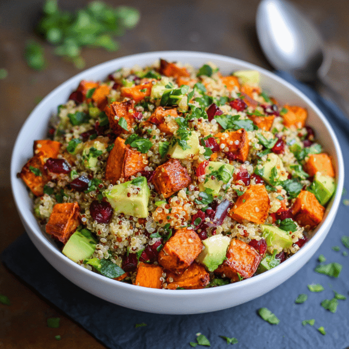 Colorful Roasted Sweet Potato Quinoa Salad Recipe