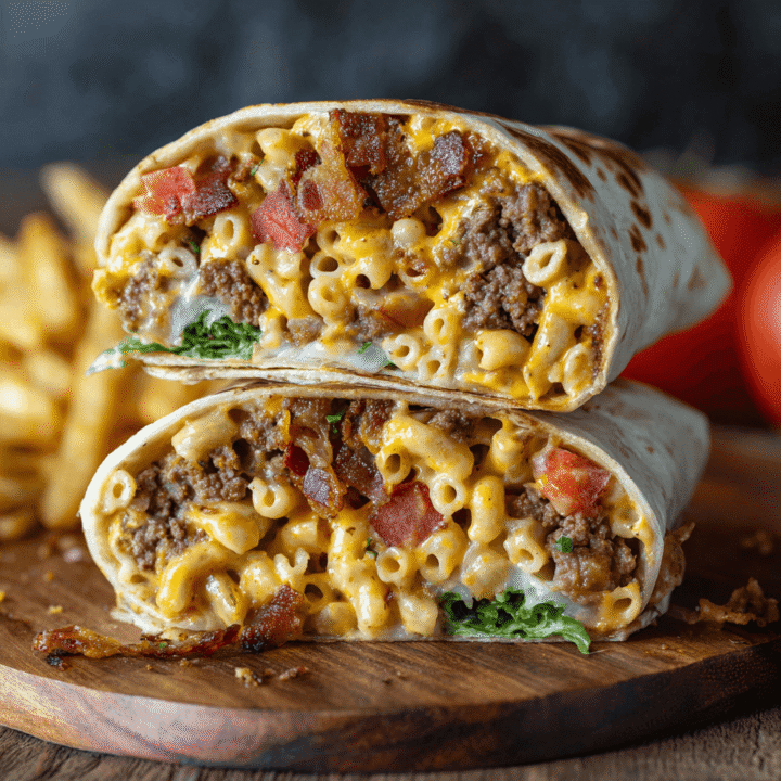 Bacon Macaroni Cheeseburger Wrap Recipe