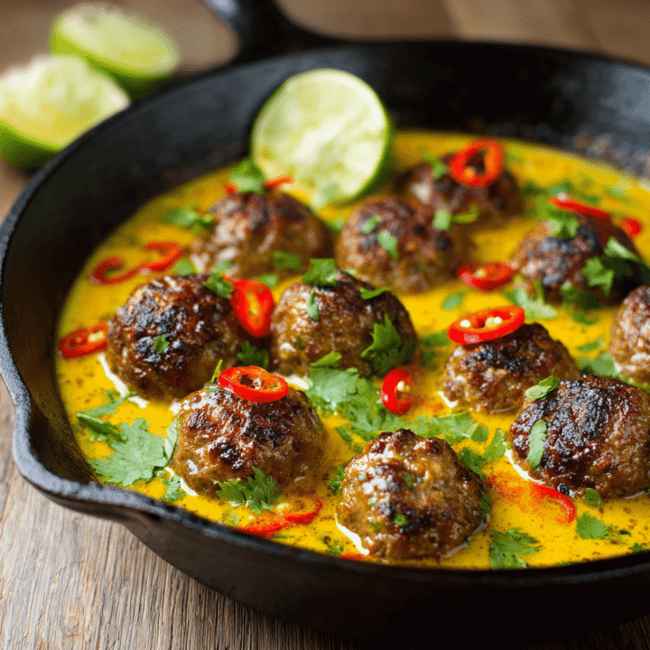Jerk Meatballs in Coconut Curry Sauce Recipe