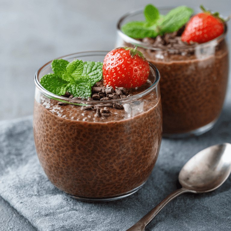 High Protein Chocolate Chia Seed Pudding