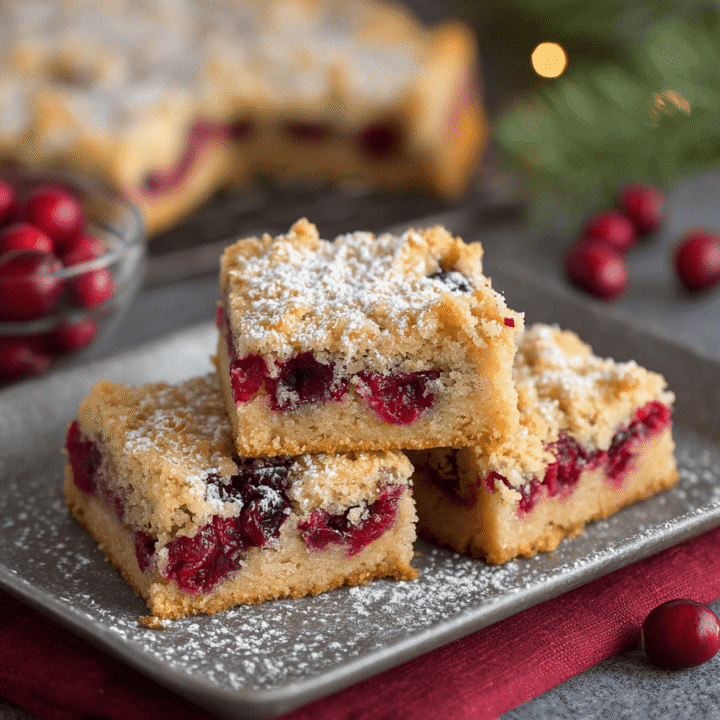 Moist Christmas Cranberry Bars Recipe