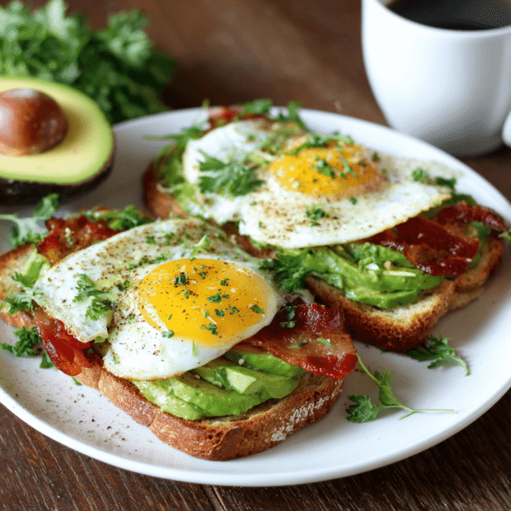 Avocado Bacon and Egg Toasts Recipe