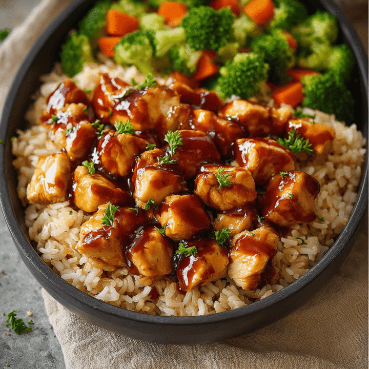 Quick & Healthy Honey BBQ Chicken Rice Recipe