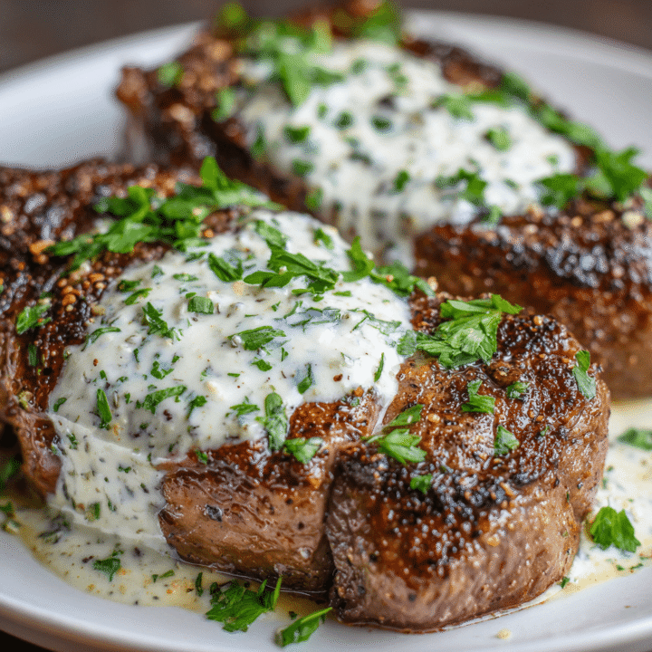 Garlic Butter Steak with Parmesan Cream Sauce Recipe