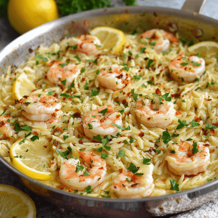 Shrimp Orzo in Lemon Garlic Sauce Recipe