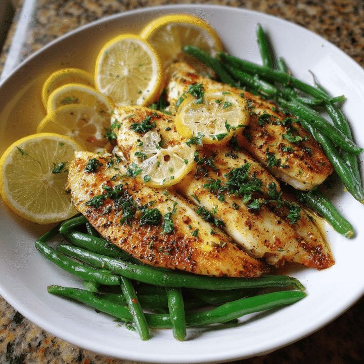 Lemon Garlic Tilapia with Green Beans Recipe