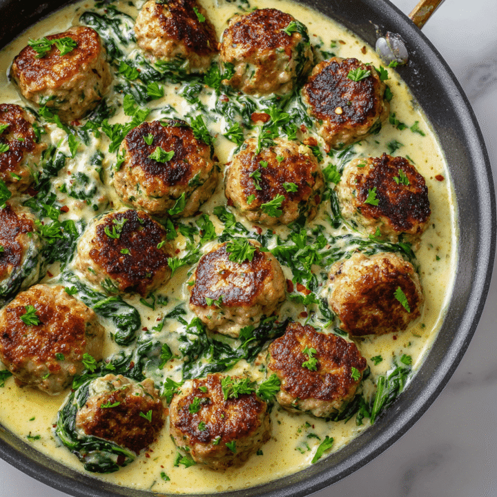 Creamy Spinach Turkey Meatballs Recipe