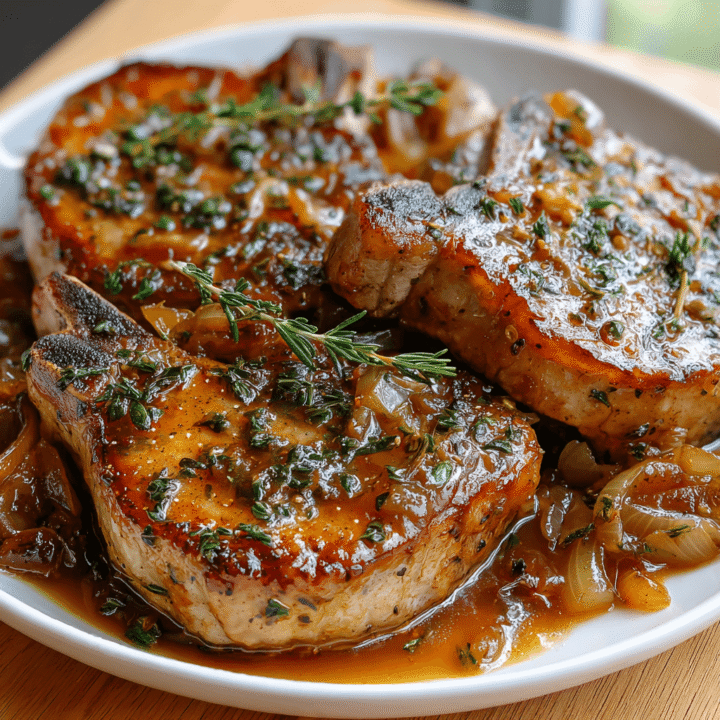 Herb-Infused Smothered Pork Chops with Apple Cider Glaze Recipe