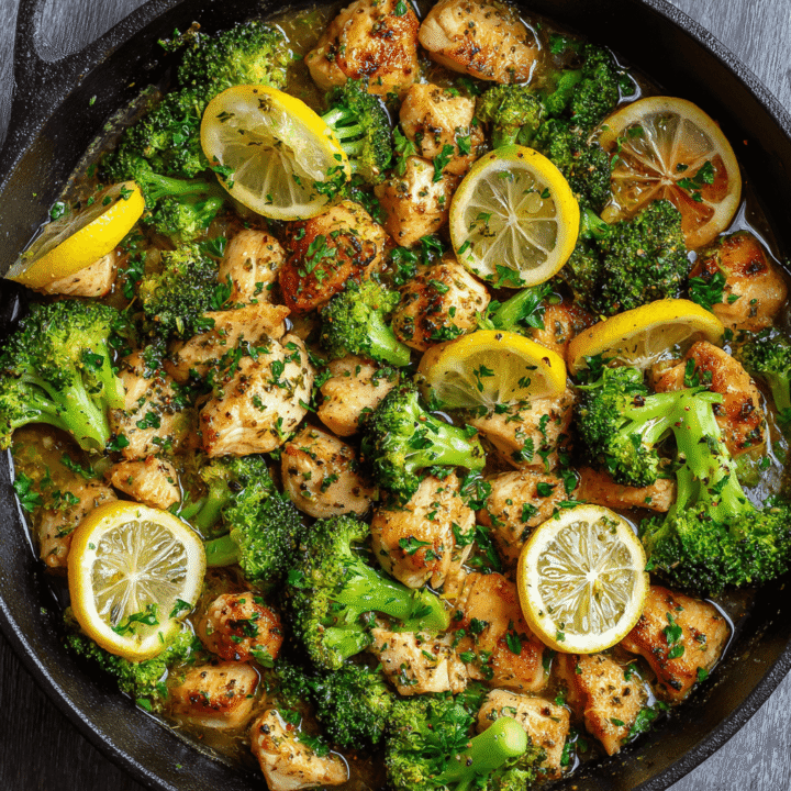 Lemon Garlic Chicken & Broccoli Skillet Recipe